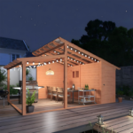 AECOJOY 18.7' × 12.5' Outdoor Wooden Gazebo with Storage Shed - Image 2