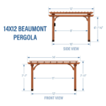 Backyard Discovery Beaumont 14 ft. x 12 ft. Cedar Wood Pergola with PowerPort - Image 3