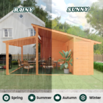 AECOJOY 18.7' × 12.5' Outdoor Wooden Gazebo with Storage Shed - Image 3