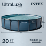 Intex UltraLuxe 20ft x 52in Round Above Ground Pool Set with Smart Saltwater System & Sand Filter Pump - Image 2