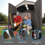 Lifetime 7 Ft. x 7 Ft. Outdoor Storage Shed – Steel-Reinforced HDPE Construction - Image 4
