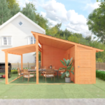 AECOJOY 18.7' × 12.5' Outdoor Wooden Gazebo with Storage Shed - Image 4