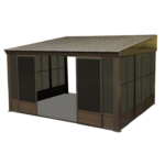TOTAL Outdoor 10' × 12' All-Season Sunroom Gazebo with Steel Roof & PVC Screen
