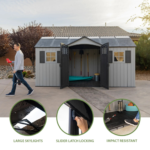 Lifetime 15' x 8' Outdoor Storage Shed – Steel-Reinforced HDPE Construction - Image 3