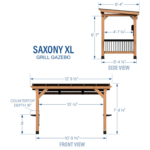 Backyard Discovery Saxony XL Cedar Grill Gazebo with Galvanized Steel Roof & PowerPort - Image 2