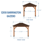 Backyard Discovery Barrington 12x10 Cedar Hardtop Gazebo with Galvanized Steel Roof & PowerPort - Image 2