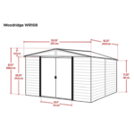 Arrow Woodridge 10 ft. x 8 ft. Galvanized Steel Storage Shed with Woodgrain Finish - Image 3