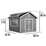 Handy Home Windemere 10' x 12' Wood Storage Shed – Double Doors, 11 Windows Included - Image 2