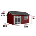Handy Home Scarsdale 12' x 16' Wood Storage Shed with Floor – DIY Assembly - Image 3