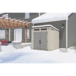 Suncast 7' x 7' Modernist Resin Outdoor Storage Shed – Steel-Reinforced Multi-Wall Panels - Image 2