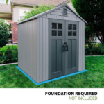 Lifetime 7' x 7' Outdoor Storage Shed, Gray – UV-Protected HDPE with Quick-Wall Clips - Image 2