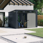 Suncast Modernist 10' x 7' Sliding Door Storage Shed – Ash Woodcast Finish, 483 Cu. Ft. Capacity - Image 3