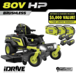 RYOBI 80V HP Brushless 54-Inch Battery Electric Zero Turn Riding Lawn Mower