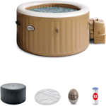 Intex PureSpa Sahara Tan 77-Inch Inflatable Hot Tub with Bubble Massage
