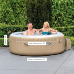 Intex PureSpa Sahara Tan 77-Inch Inflatable Hot Tub with Bubble Massage - Image 2