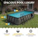 Funsicle 16 x 42-Inch Rectangular Oasis Designer Lap Above Ground Swimming Pool – Dark Herringbone - Image 2