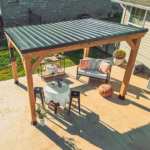 Backyard Discovery Arcadia 12 x 9.5 ft. Cedar Wood Hardtop Gazebo with Galvanized Steel Roof - Image 2