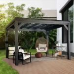 Backyard Discovery Stonebridge 12 x 9.5 ft. All-Steel Hardtop Gazebo with PowerPort
