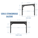 Backyard Discovery Stonebridge 12 x 9.5 ft. All-Steel Hardtop Gazebo with PowerPort - Image 3
