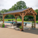 Backyard Discovery Norwood 16 x 12 ft. Cedar Wood Hardtop Gazebo with PowerPort