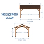 Backyard Discovery Norwood 16 x 12 ft. Cedar Wood Hardtop Gazebo with PowerPort - Image 2