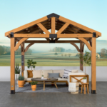 Backyard Discovery Arlington 12 x 10 ft. Cedar Wood Hardtop Gazebo with PowerPort - Image 2