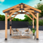 Backyard Discovery Norwood 10 x 10 ft. Cedar Wood Hardtop Gazebo with PowerPort - Image 2