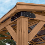 Backyard Discovery Norwood 10 x 10 ft. Cedar Wood Hardtop Gazebo with PowerPort - Image 3