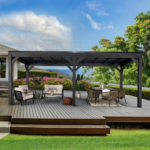 Backyard Discovery Stonebridge 20 x 9.5 ft. All-Steel Hardtop Gazebo with PowerPort - Image 2