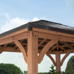 Backyard Discovery Barrington 10 x 10 ft. Cedar Wood Hardtop Gazebo with PowerPort - Image 3