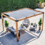 Backyard Discovery Brendan 12 x 10 ft. Cedar Wood Sail Shade Pergola with PowerPort - Image 2