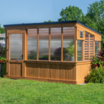 Backyard Discovery Zalie 12 x 7 ft. Cedar Wood Walk-In Greenhouse with Polycarbonate Panels & PowerPort