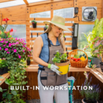 Backyard Discovery Zalie 12 x 7 ft. Cedar Wood Walk-In Greenhouse with Polycarbonate Panels & PowerPort - Image 2