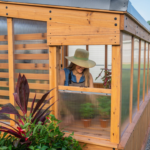 Backyard Discovery Zalie 12 x 7 ft. Cedar Wood Walk-In Greenhouse with Polycarbonate Panels & PowerPort - Image 3
