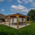 Backyard Discovery Kingsport 20 x 20 ft. Cedar Wood Carport with Galvanized Steel Sloped Roof & PowerPort - Image 2