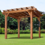 Backyard Discovery Beaumont 10 x 10 ft. Cedar Wood Pergola with PowerPort - Image 2