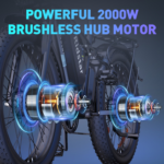 Ridstar E26 Pro Dual Motor Fat Tire Mountain Electric Bike – 2000W, 28+ MPH, 48V/23AH Battery - Image 3