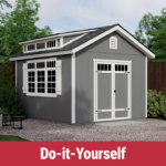 Handy Home Windemere 10' x 12' Wood Storage Shed – Double Doors, 11 Windows Included