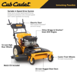 Cub Cadet CC800 33" Self-Propelled Wide Area Walk-Behind Lawn Mower with 10.5 HP Briggs & Stratton Engine - Image 3