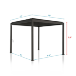 Mirador 10 ft. x 12 ft. Metal Pergola with Adjustable Louvered Roof