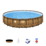 Coleman Power Steel 24' x 52" Round Above Ground Pool Set with Filter Pump, Ladder & Cover