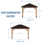Backyard Discovery Barrington 14x12 Cedar Hardtop Gazebo with Galvanized Steel Roof & PowerPort - Image 4