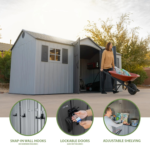 Lifetime 15' x 8' Outdoor Storage Shed – Steel-Reinforced HDPE Construction - Image 4