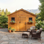 Outdoor Living Today 12x12 Western Red Cedar Sunshed Garden Shed with Workbench - Image 2
