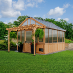 Backyard Discovery Bellerose XL Greenhouse 13x11 Cedar Wood Garden Greenhouse