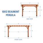 Backyard Discovery Beaumont 16 ft. x 12 ft. Cedar Wood Pergola with PowerPort - Image 3