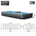 Intex Ultra XTR 32ft x 16ft x 52in Rectangular Above Ground Pool Set with Sand Filter Pump - Image 2