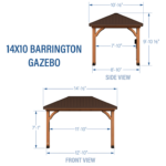 Backyard Discovery Barrington 14x10 Cedar Hardtop Gazebo with Galvanized Steel Roof & PowerPort - Image 4