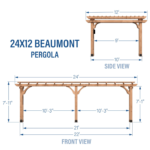 Backyard Discovery Beaumont 24 ft. x 12 ft. Cedar Wood Pergola with PowerPort - Image 3