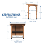 Backyard Discovery Cedar Springs Outdoor Bar with Cedar Wood Frame, Steel Roof & PowerPort - Image 2